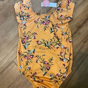 Floral Yellow Bodysuit for Kids